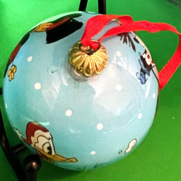 Disney Inside Reverse Painted Glass Christmas Ornament Mickey Minnie Donald Goof - Picture 9 of 12